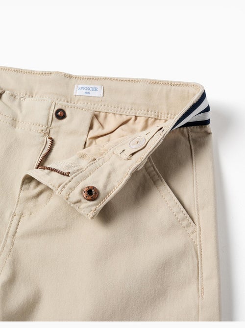 Pantaloncini chino in saffiano con nastro a righe - Kiabi