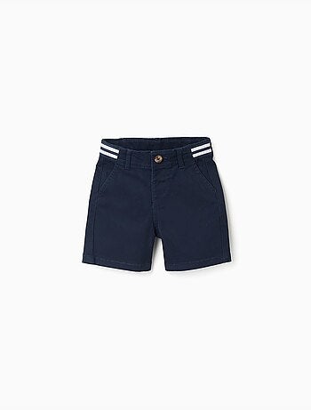 Pantaloncini chino in saffiano con nastro a righe
