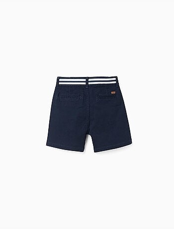 Pantaloncini chino in saffiano con nastro a righe