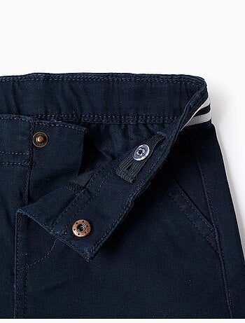 Pantaloncini chino in saffiano con nastro a righe