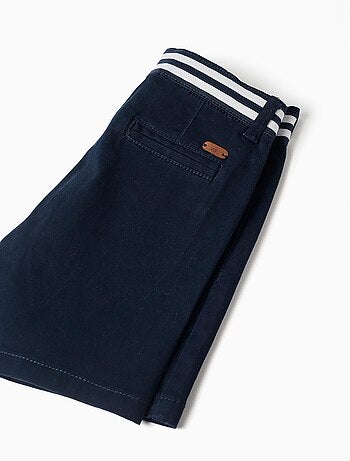 Pantaloncini chino in saffiano con nastro a righe