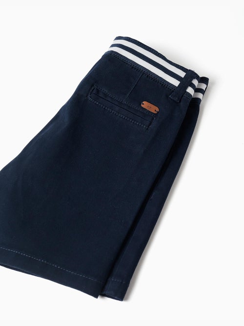 Pantaloncini chino in saffiano con nastro a righe - Kiabi