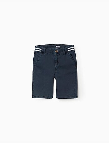 Pantaloncini chino in saffiano con nastro a righe