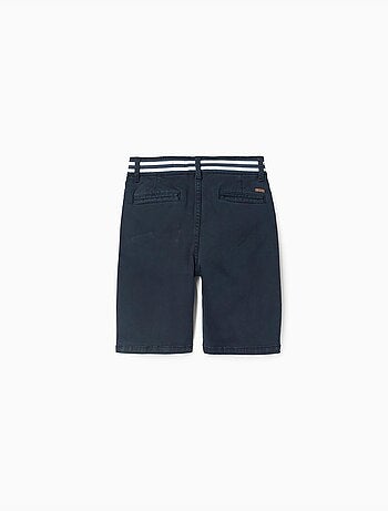 Pantaloncini chino in saffiano con nastro a righe