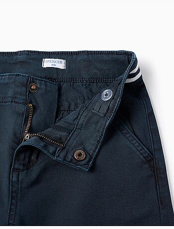 Pantaloncini chino in saffiano con nastro a righe