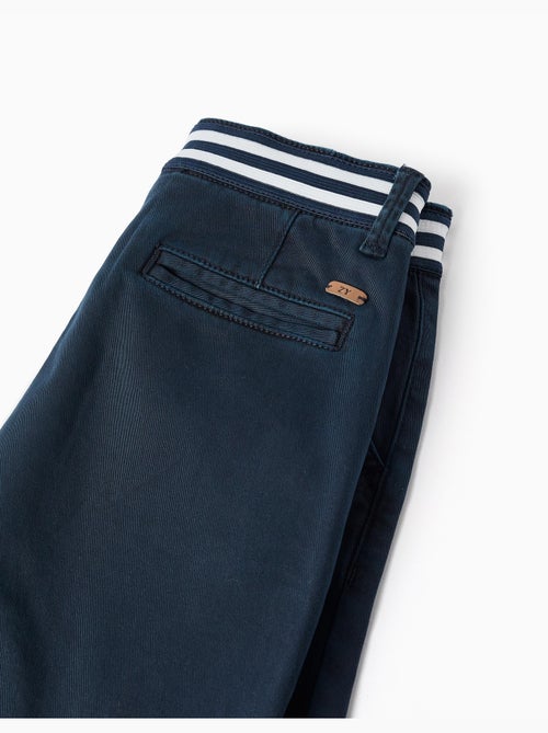 Pantaloncini chino in saffiano con nastro a righe - Kiabi