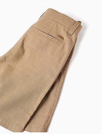 Pantaloncini chino lunghi in lino e cotone