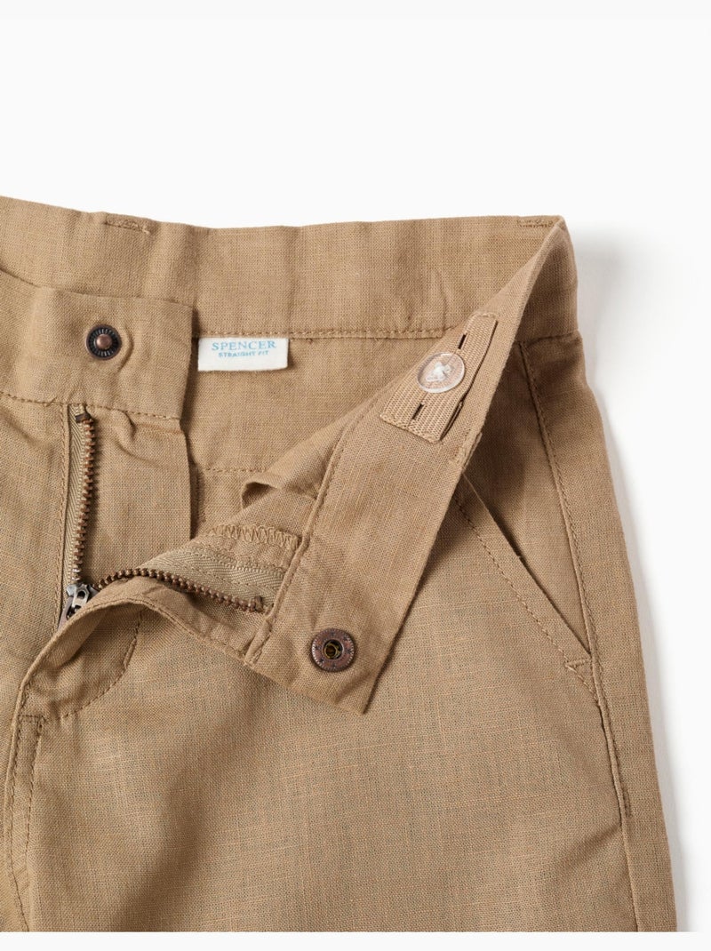 Pantaloncini chino lunghi in lino e cotone Beige scuro - Kiabi