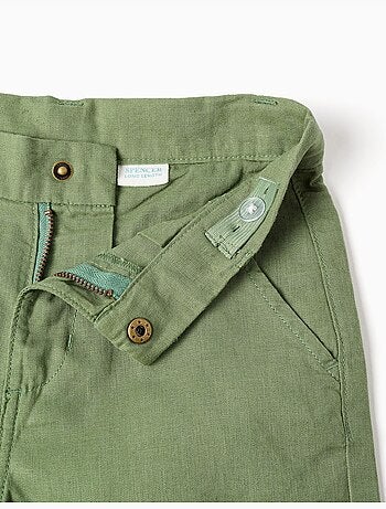 Pantaloncini chino lunghi in lino e cotone