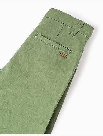 Pantaloncini chino lunghi in lino e cotone