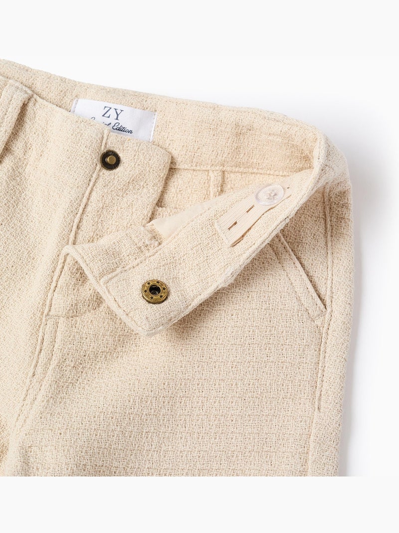 Pantaloncini chino midi in cotone dobby Bianco - Kiabi