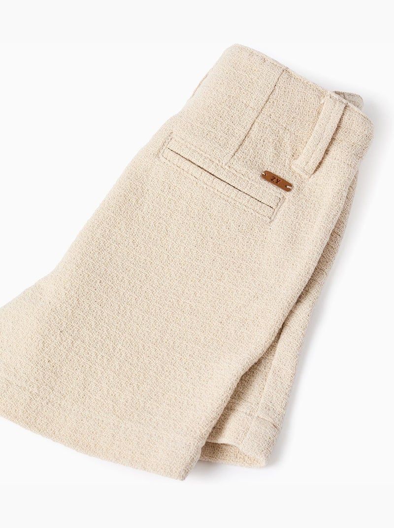 Pantaloncini chino midi in cotone dobby Bianco - Kiabi