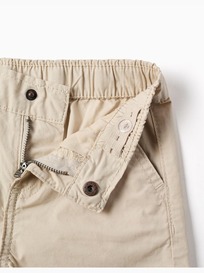 Pantaloncini chino midi in popeline Beige chiaro - Kiabi