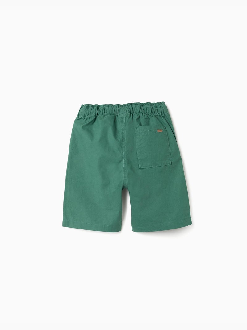 Pantaloncini chino midi in popeline Verde scuro - Kiabi