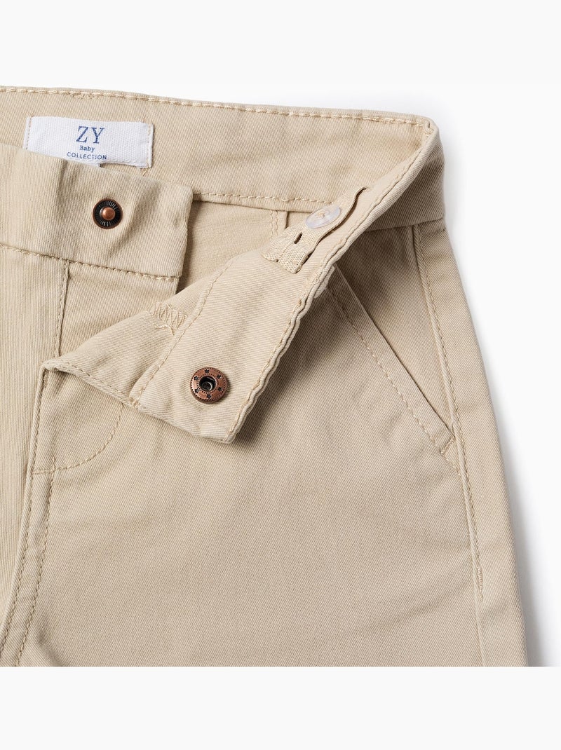 Pantaloncini chino midi in twill con tasche Beige chiaro - Kiabi