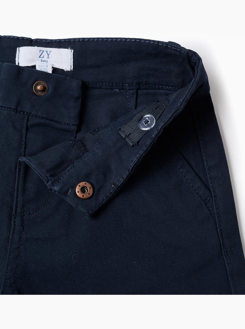 Pantaloncini chino midi in twill con tasche Blu scuro - Kiabi