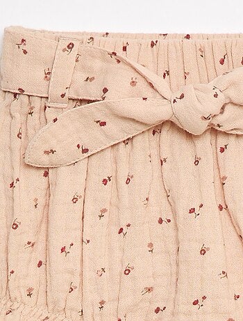 Pantaloncini con vita elasticizzata e cintura da annodare