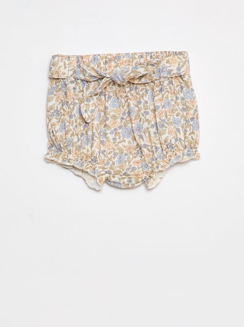 Pantaloncini con vita elasticizzata e cintura da annodare - Kiabi