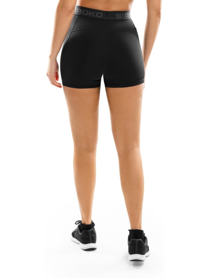 Pantaloncini corti aderenti da allenamento da donna fitness donna courage Nero - Kiabi