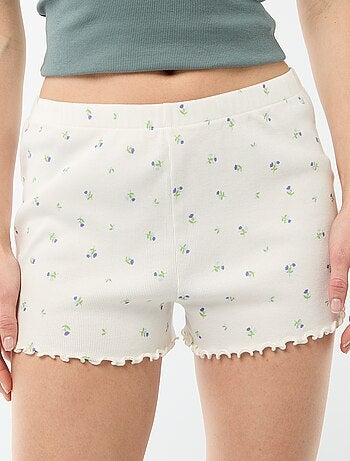 Pantaloncini corti da pigiama 'fiori' all-over in cotone