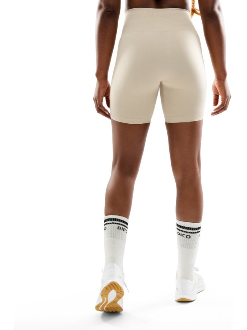Pantaloncini da allenamento senza cuciture da donna fitness donna dynamic Beige - Kiabi