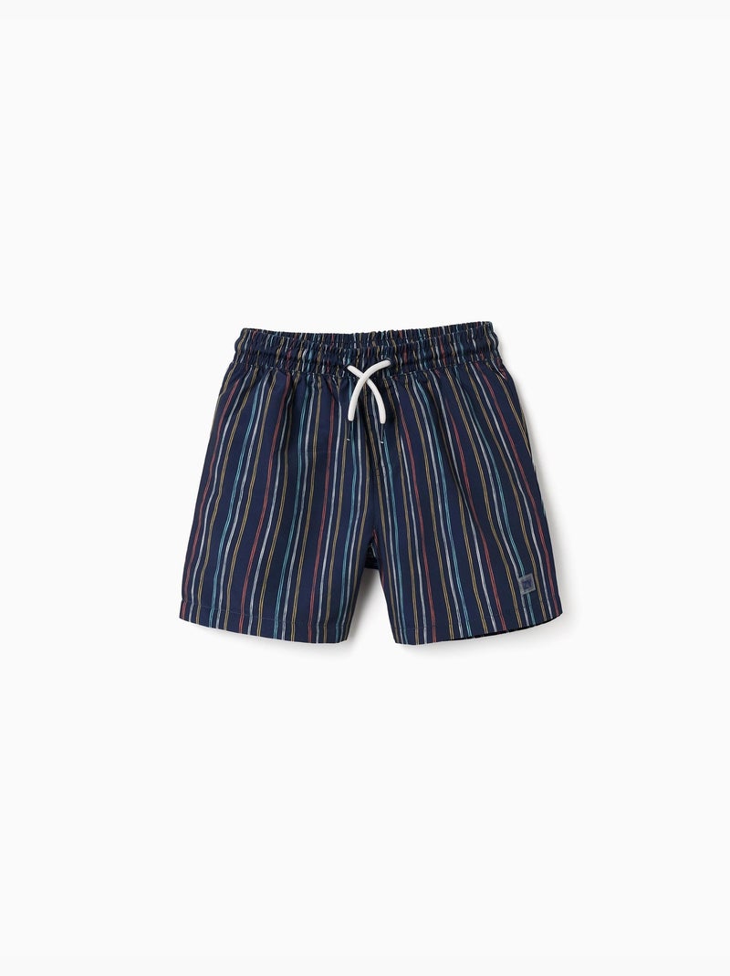 Pantaloncini da bagno a righe con coulisse Blu scuro - Kiabi