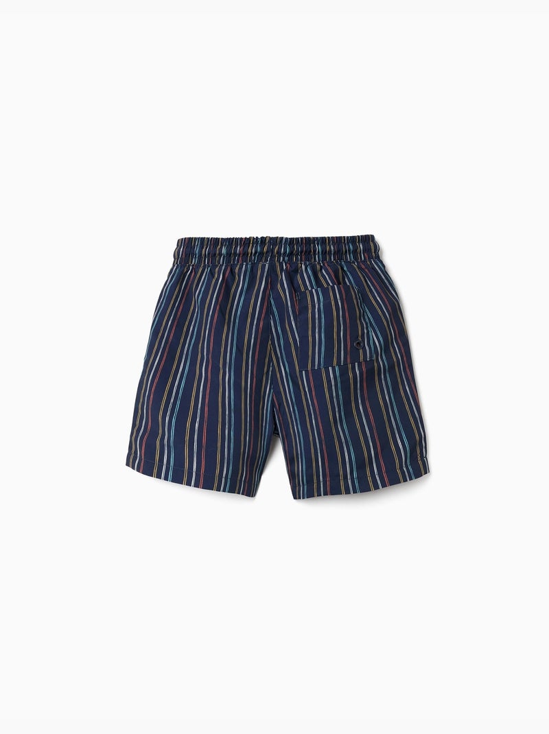 Pantaloncini da bagno a righe con coulisse Blu scuro - Kiabi