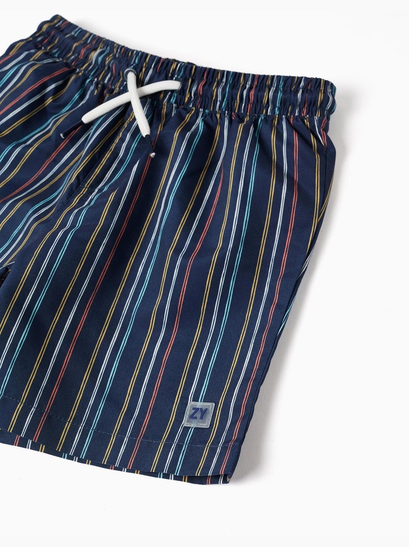 Pantaloncini da bagno a righe con coulisse Blu scuro - Kiabi