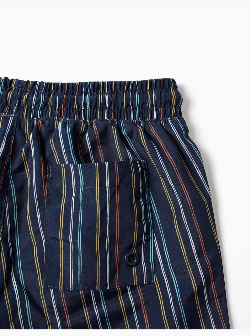 Pantaloncini da bagno a righe con coulisse Blu scuro - Kiabi