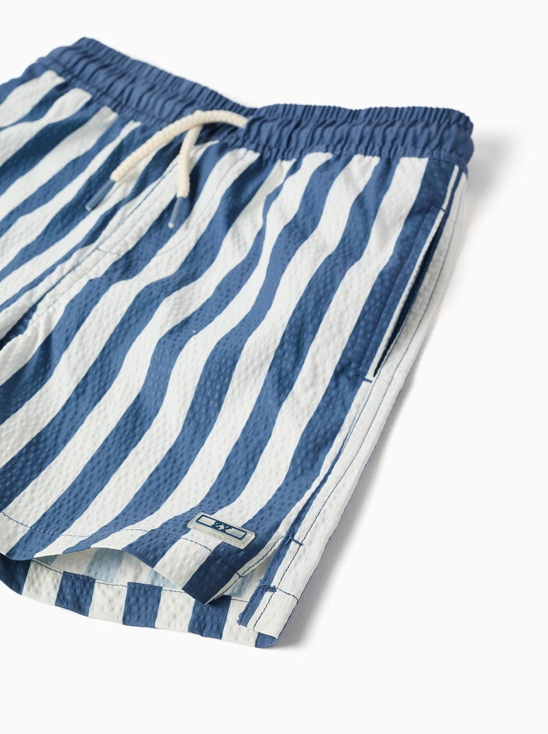 Pantaloncini da bagno a righe con coulisse You&Me Beige chiaro - Kiabi