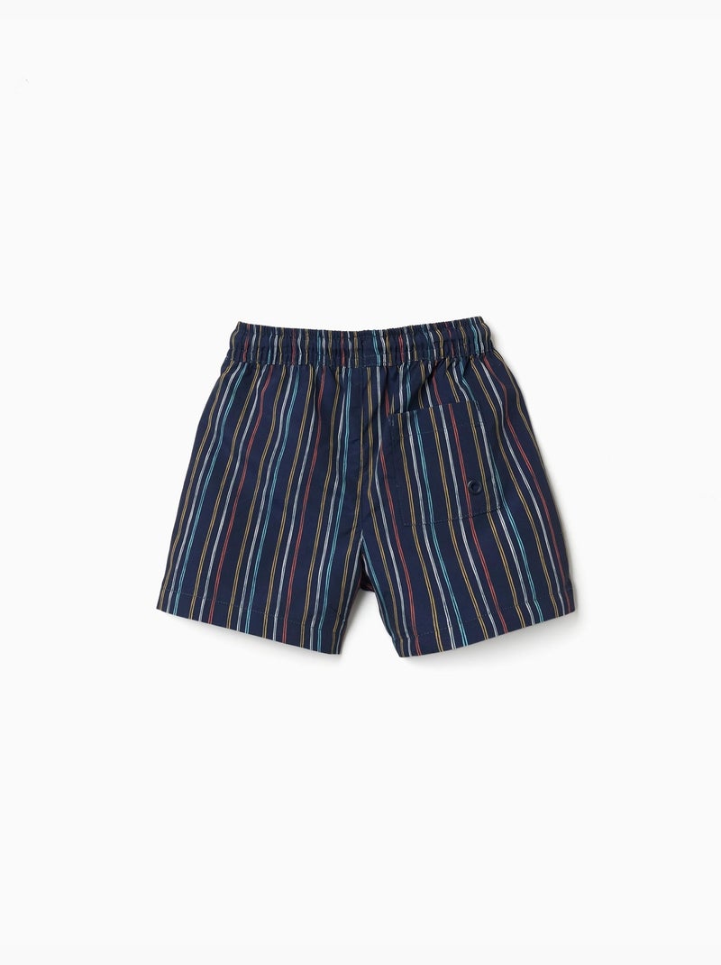 Pantaloncini da bagno a righe con coulissee Blu scuro - Kiabi