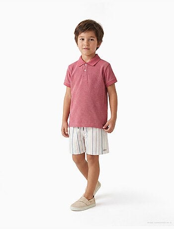 Pantaloncini da bagno a righe etniche e cintura con coulisse B&S