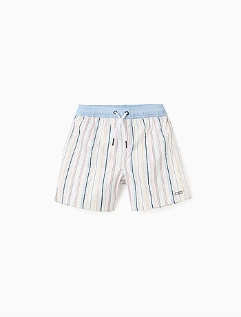 Pantaloncini da bagno a righe etniche e cintura con coulisse B&S