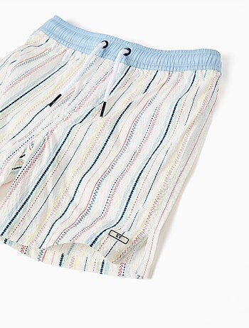 Pantaloncini da bagno a righe etniche e cintura con coulisse B&S