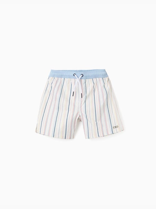 Pantaloncini da bagno a righe etniche e cintura con coulisse B&S - Kiabi