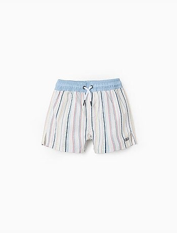 Pantaloncini da bagno a righe etniche e cintura con coulisse B&S