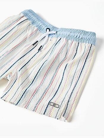 Pantaloncini da bagno a righe etniche e cintura con coulisse B&S