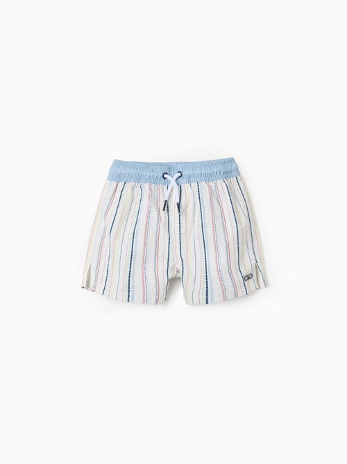 Pantaloncini da bagno a righe etniche e cintura con coulisse B&S - Kiabi