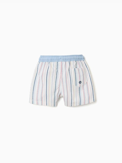 Pantaloncini da bagno a righe etniche e cintura con coulisse B&S - Kiabi