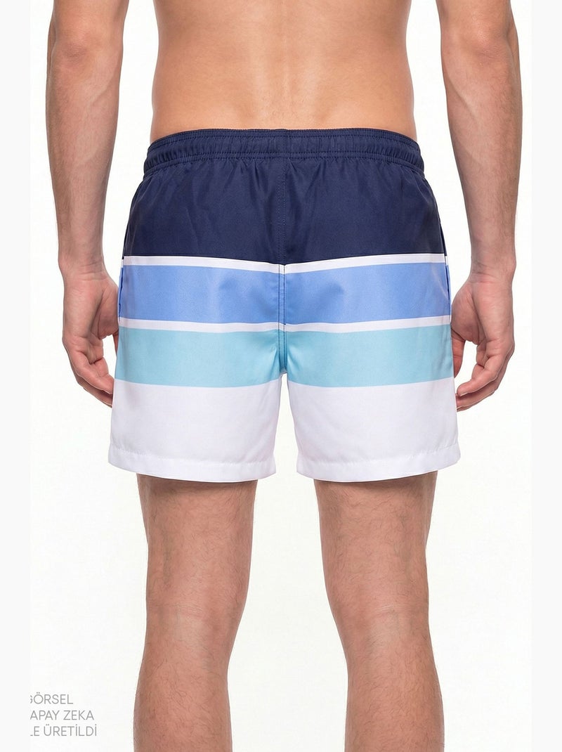 Pantaloncini da bagno a righe uomo penti Blu marino - Kiabi