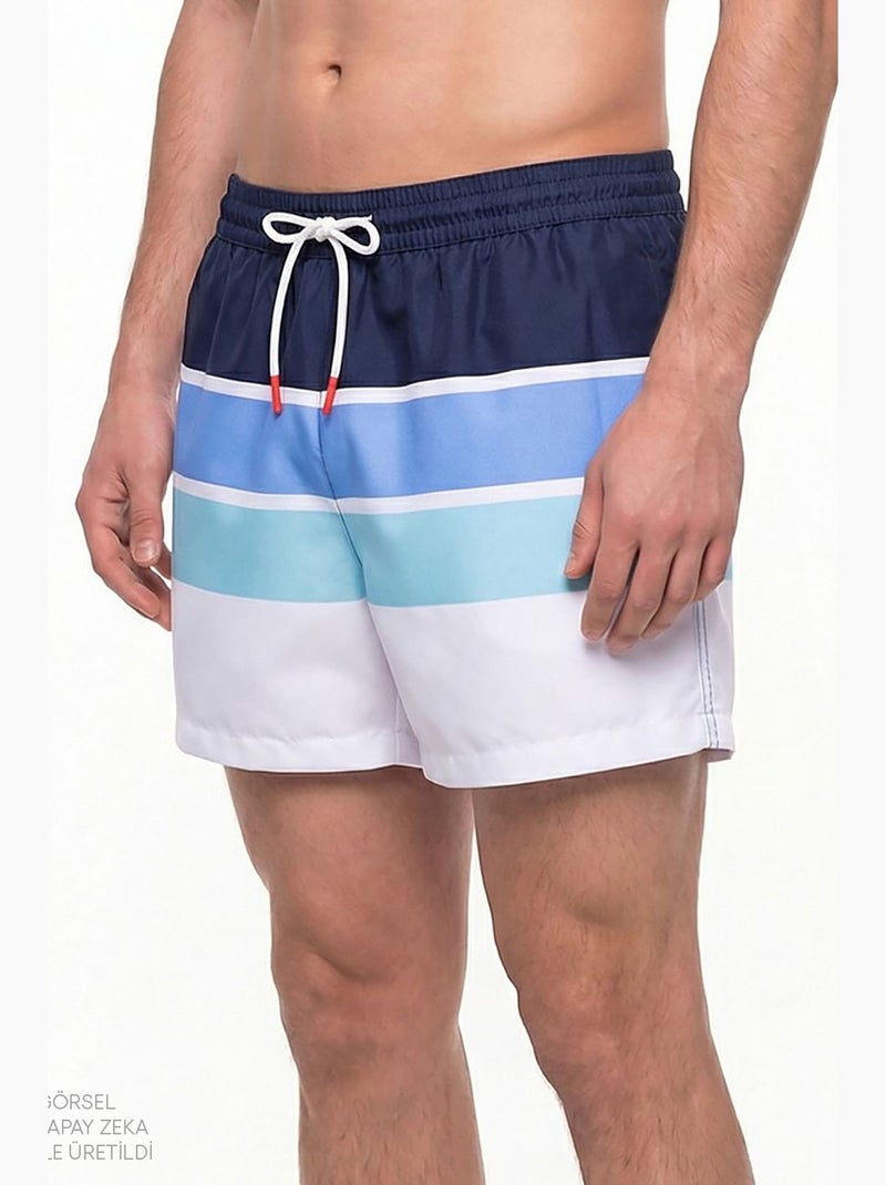 Pantaloncini da bagno a righe uomo penti Blu marino - Kiabi