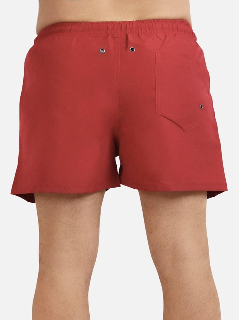 Pantaloncini da bagno a tinta unita Kebello Rosso - Kiabi