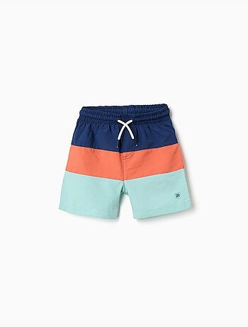 Pantaloncini da bagno con colour block e coulisse