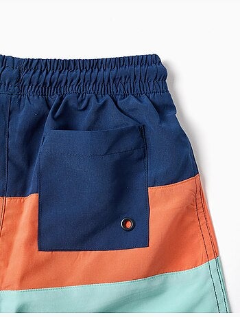 Pantaloncini da bagno con colour block e coulisse
