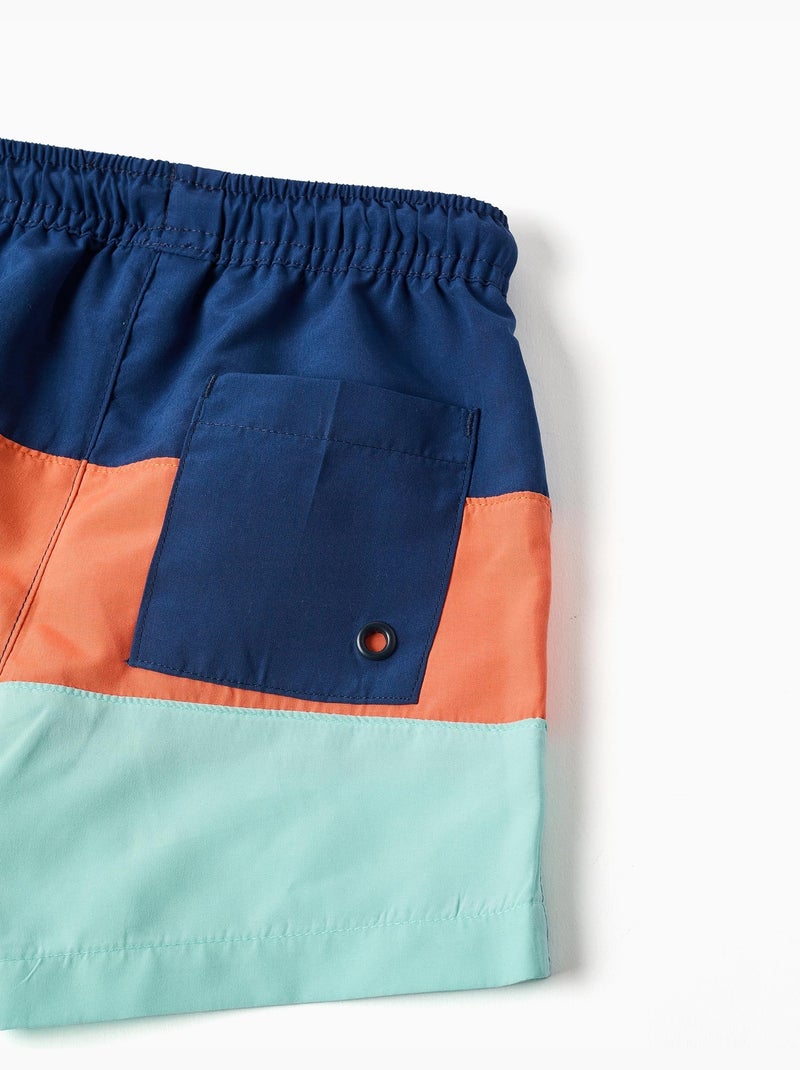 Pantaloncini da bagno con colour block e coulissee Blu scuro - Kiabi