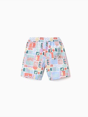 Pantaloncini da bagno con stampa colorata e coulisse