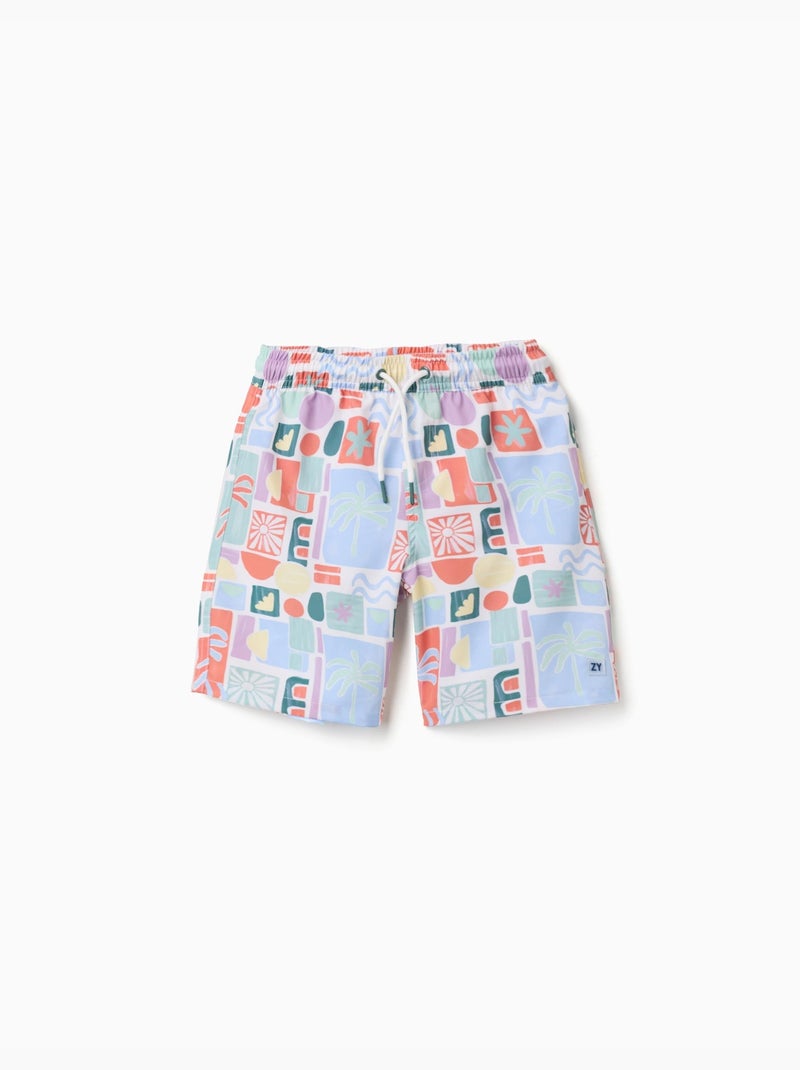 Pantaloncini da bagno con stampa colorata e coulisse Nero Arancione - Kiabi