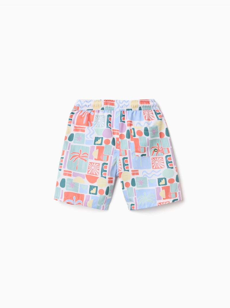 Pantaloncini da bagno con stampa colorata e coulisse Nero Arancione - Kiabi
