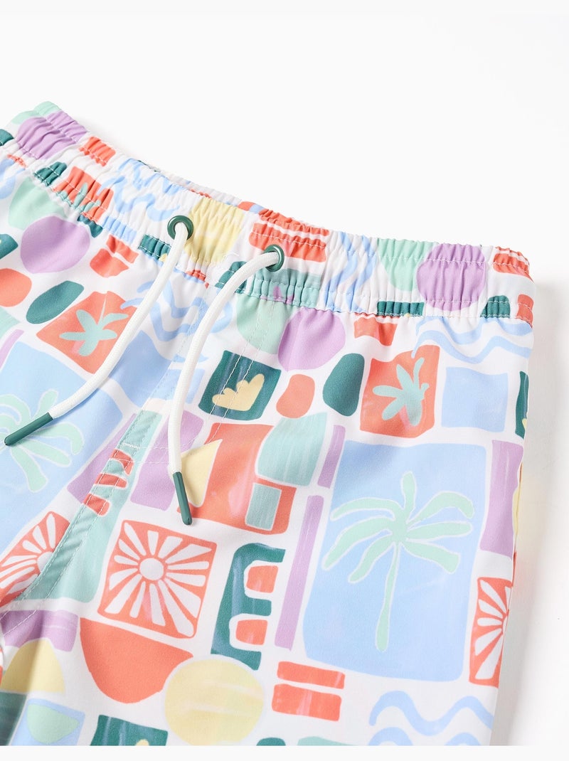 Pantaloncini da bagno con stampa colorata e coulisse Nero Arancione - Kiabi