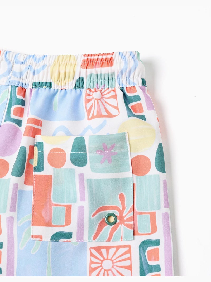 Pantaloncini da bagno con stampa colorata e coulisse Nero Arancione - Kiabi